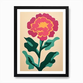 Cut Out Style Flower Art Carnation 2 Art Print