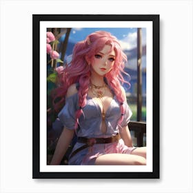 Pink Haired Girl Poster