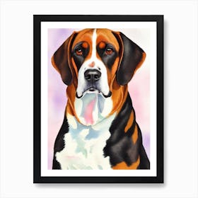 American English Coonhound Watercolour 2 Dog Art Print