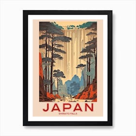Shiraito Falls, Visit Japan Vintage Travel Art 1 Art Print