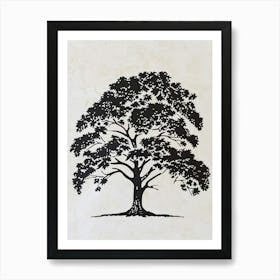 Chestnut Tree Simple Geometric Nature Stencil 1 Art Print