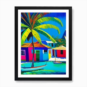 Caye Caulker Belize Colourful Painting Tropical Destination Art Print