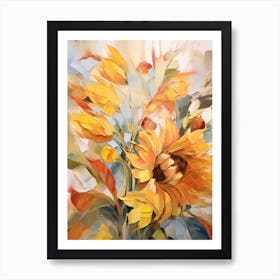 Fall Flower Painting Sunflower 1 Art Print