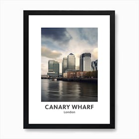 Canary Wharf, London 1 Watercolour Travel Poster Art Print