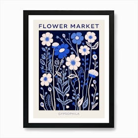 Blue Flower Market Poster Gypsophila 3 Art Print
