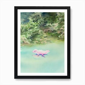 Axolotl Storybook Watercolour Art Print