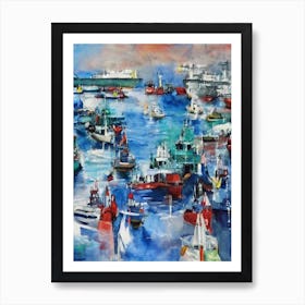 Port Of Surabaya Indonesia Abstract Block harbour Art Print