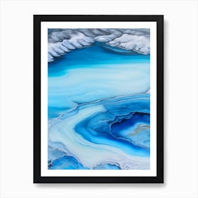 Hot Springs Waterscape Marble Acrylic Painting 1 Art Print