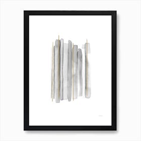 Vertical Lines With Gold Art Print