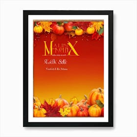 Autumn Sale Banner Vibrant Oranges Deep Reds And Warm Golds Spotlight Festive Design Leaves Gent Art Print