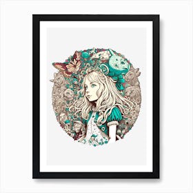 Alice in a surreal wonderland Art Print