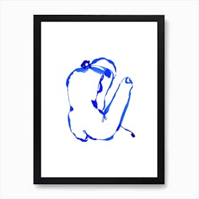 Blue Woman 11 Line Art Print