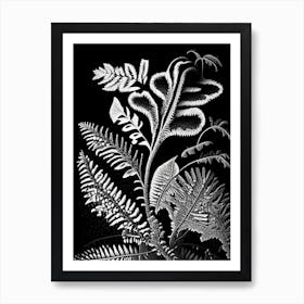 Tripinnatifid Spleenwort Linocut Art Print