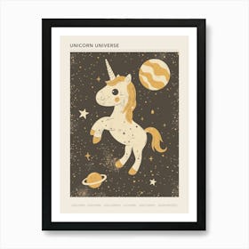 Unicorn In Space Muted Pastels 1 Poster Art Print