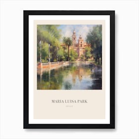 Maria Luisa Park Seville Spain 3 Vintage Cezanne Inspired Poster Art Print