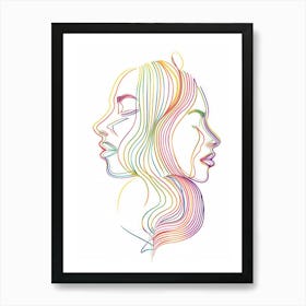 Women Portraits In Line 4 Art Print