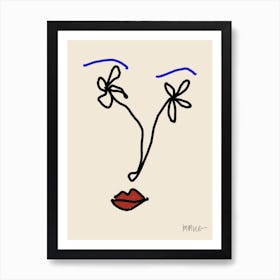 Face With Flowers Art Print