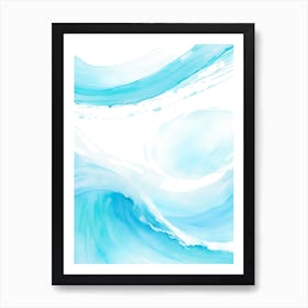 Blue Ocean Wave Watercolor Vertical Composition 157 Art Print