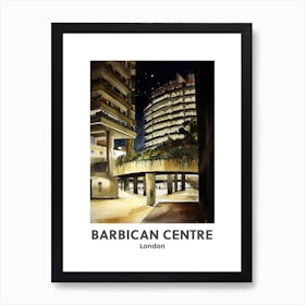 Barbican Centre, London 5 Watercolour Travel Poster Art Print