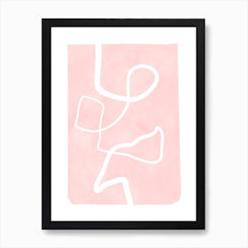 Pastel Pink Abstract One Line Art Print