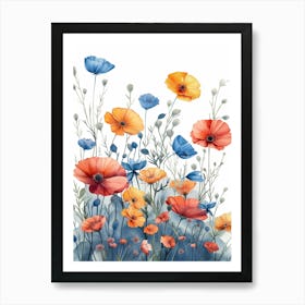 Watercolor Poppies Art Print