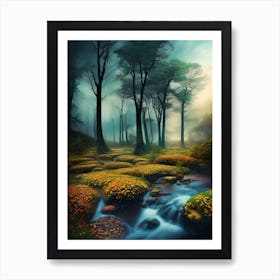 Stream In The Forest 7 Art Print