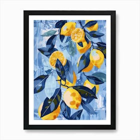 Lemons On A Branch 14 Art Print