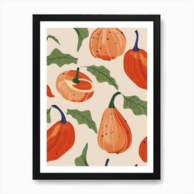 Autumnal Squash Pattern 1 Art Print