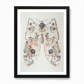 Textile Butterflies William Morris Style 9 Art Print