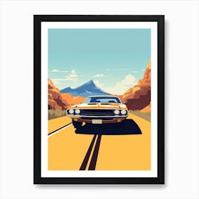 A Dodge Challenger In The The Great Alpine Road Australia 3 Art Print
