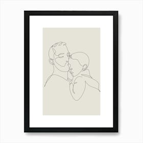 Father'S Love Monoline Asthetic Mnimalist Drawing Art Print