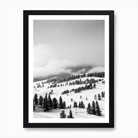 El TSkiing Poster Art er, Andorra Black And White Skiing Poster Art Print