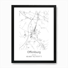 Offenburg,Germany Minimalist Map Art Print