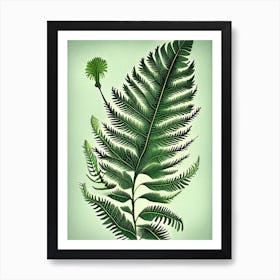 Tassel Fern 3 Vintage Botanical Poster Art Print