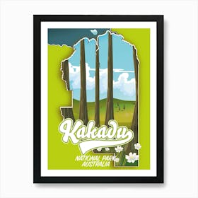 Kakadu National Park Australia map 1 Poster