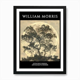 William Morris Inspired Vintage Moonlit Trees Art Print