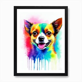 Chihuahua Rainbow Oil Painting Dog Art Print