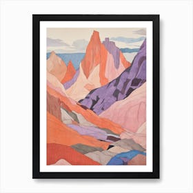 Cerro Merce Peru 3 Colourful Mountain Illustration Art Print