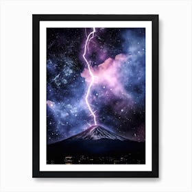 Mount Fuji Thunderbolt Art Print