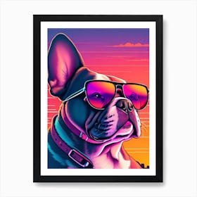 French Bulldog Wearing Glasses Art Print