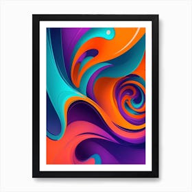 Abstract Colorful Waves Vertical Composition 72 Art Print