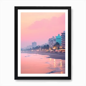 Juhu Beach Mumbai India Turquoise And Pink Tones 1 Art Print