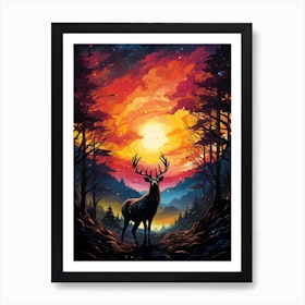 Deer Painting Art Print by Brandon - Fy