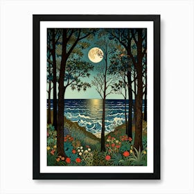 William Morris Full Moon In The Woods 1 Art Print