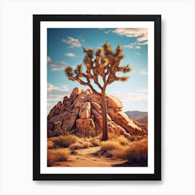 Joshua Tree In Mountain Foothill In South Western Style (3) Art Print