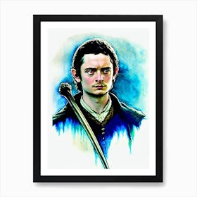 Elijah Wood In The Lord Of The Rings: The Return Of The King Watercolor Art Print