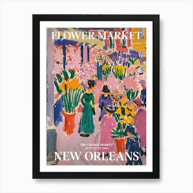 Vintage Flower Market Painting New Orleans 2 Art Print