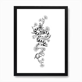 Black And White Snake Art Print