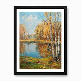 Autumn Birch Trees Art Print