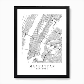 Manhattan New York Street Map Minimal Art Print